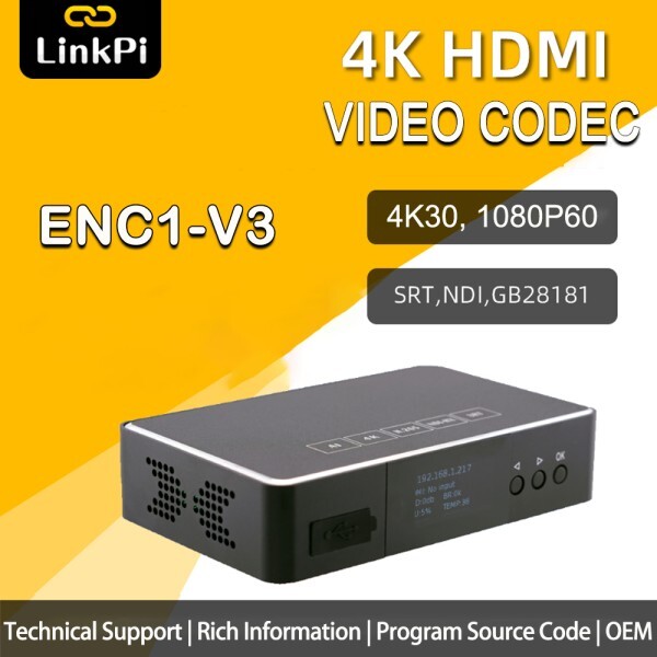 [오늘출발] [해외] Link Pi ENC1 V3 HDMI 인코더 4K 1080P SRT RTSPRTMPHTTPHLS YouTube Ultra-HD 입력 다중 프로토콜 라이브