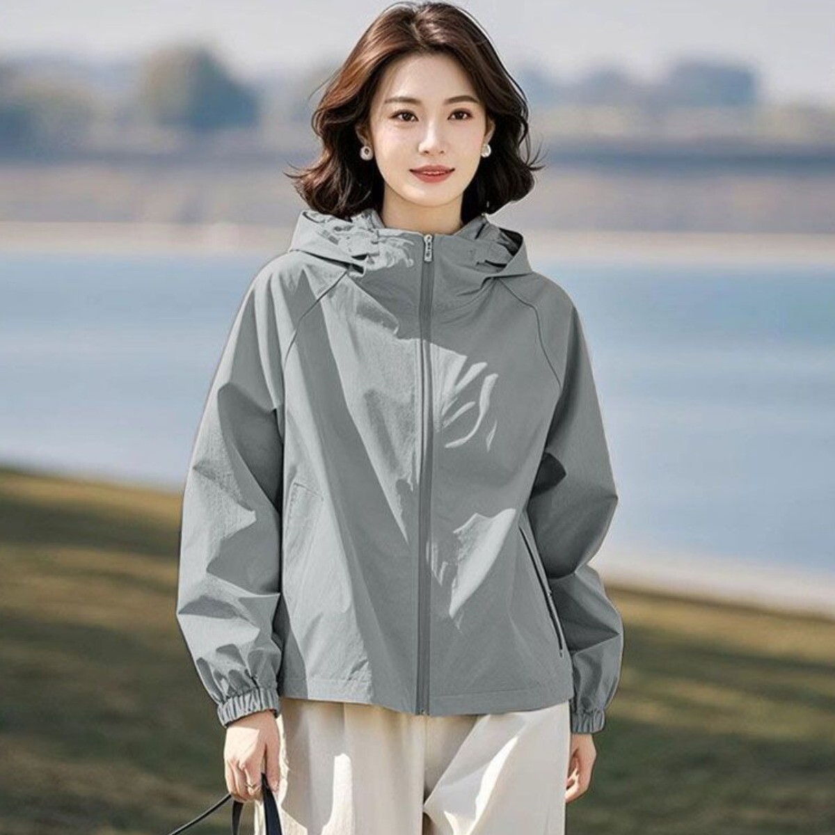 여성 바람막이 후드집업 코트 캐주얼 아웃도어 쇼트 자켓 점퍼 아우터 봄가을