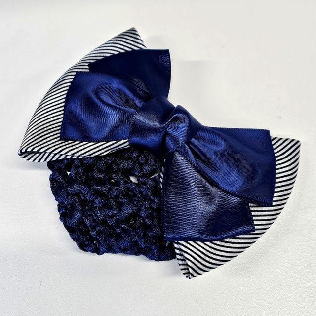 [오늘출발] 리본 헤어망 자동핀 승무원 면접 알바 네이비 리본핀 단정 헤어핀 망사 신축성 그물망 깔끔 여성 사무직