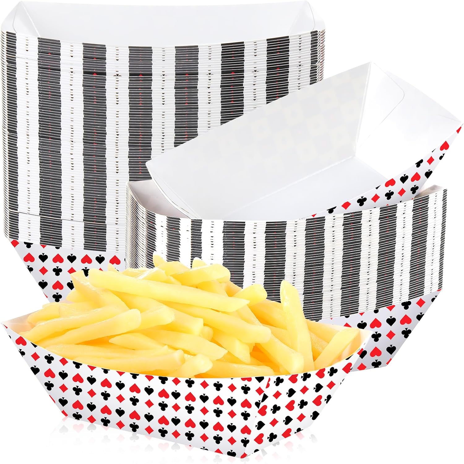 [오늘출발] 카지노 테마 포커 파티 게임 나이트 장식용 필터치 100pcs 종이 음식 트레이