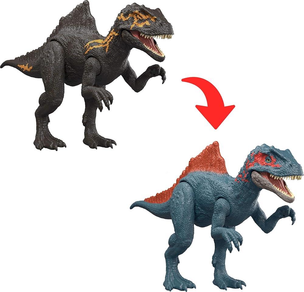 Mattel 쥬라기 월드 공룡 리빌 디럭스 오목면 액션 피규어 장난감 떼어 내다 팩 및 필 오프 색상 변경 놀