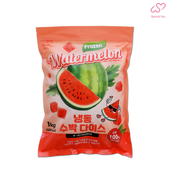 스페셜유 100% 베트남산 냉동수박 IQF 급속 냉동으로 신선한 고당도 수박다이스 1kg