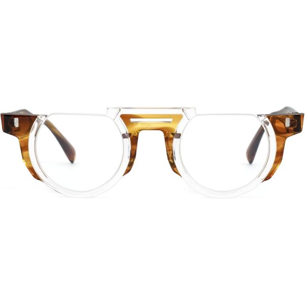 11830598 남자 안경 안경테 패션 고급 가벼운 Zeelool 클래식 하프프레임 라운드 처방전 없이 클리어 렌즈