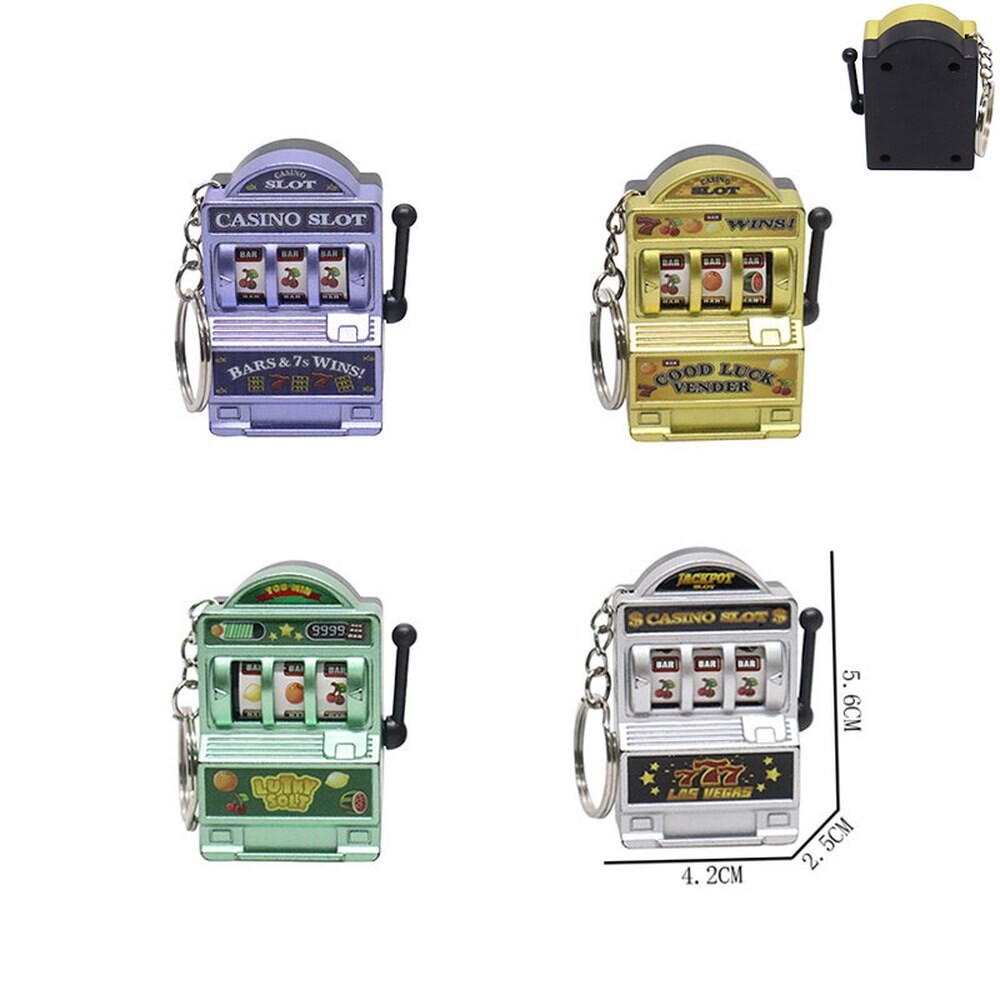 [오늘출발] [호환] 호환 과일 슬롯 머신 키체인 행운의 부적 잭팟 키체인 미니 카지노 펜던트 가방 장 학생들과 어른들을 위한