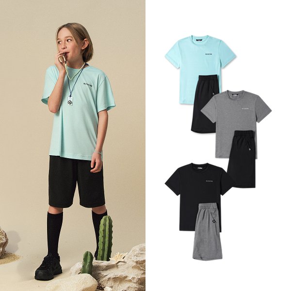 [신세계백화점]블랙야크키즈 (대구신세계)26SS신상 입는 순간 시원한 아이스 쿨 기능성 상하복세트 로고반팔5부세트 정상가 69000원