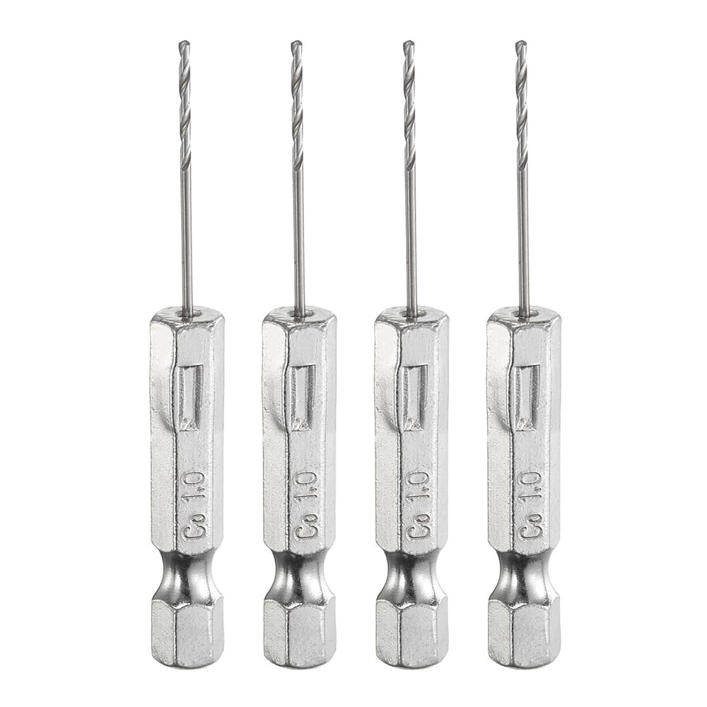 [해외] 금속 강철 구리 알루미늄 아연 합금용 HARFINGTON 4pcs M35 고속 코발트 회전형 드릴 비트 1mm 04 Dia 체인
