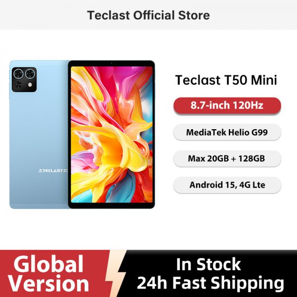 게임용태블릿 Teclast T50 미니 태블릿 87인치 120Hz 디스플레이 MTK Helio G99 20GB RAM812 가상 128GB RO
