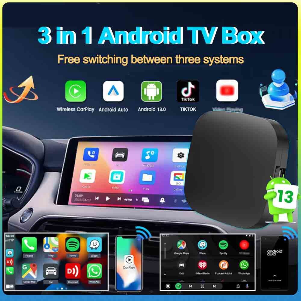 [해외] 안드 13 Carplay AI 박스 무선 안드 자동 스마트 TV 박스 유튜브 Netflix ta Mazda H al C Ford MG VW
