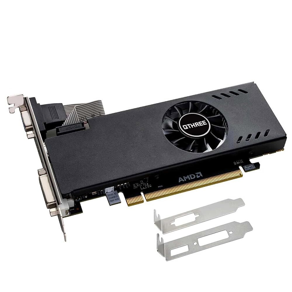 [해외] QTRE Radeon RX 550 4GB 로우 프로파일 그래픽 카드 GDDR5 128비트 VGA DVI HDMI PC 게임용 비디오 컴퓨터