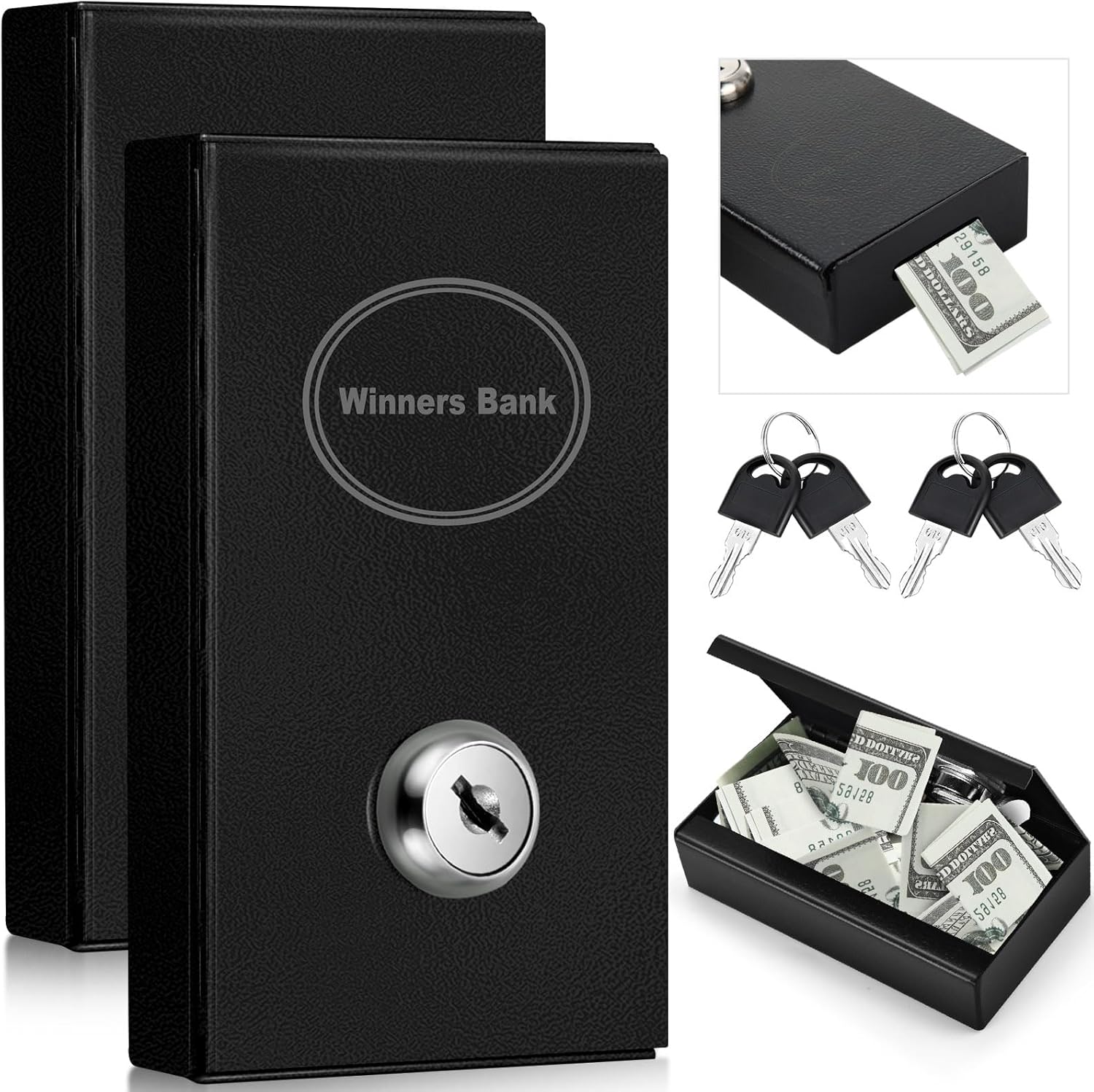 [오늘출발] 도박꾼을 위한 리얼네이브 2팩 메탈 캐시 박스 휴대용 우승자 은행 카지노