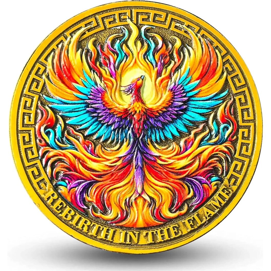 수양 기도 선물로 회복을 축하하기 위해 소버 칩 AA 메달리온 동전을 키우는 수집용 피닉스