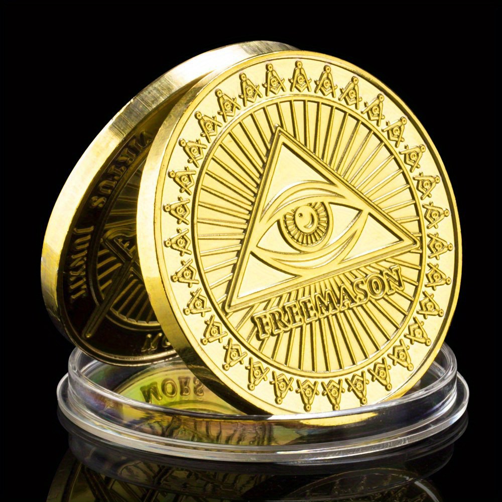 무료 메이슨 수집용 도금 기념품 동전 Virtus Junxit Mors 비 분리 프리메이슨 기념 주화