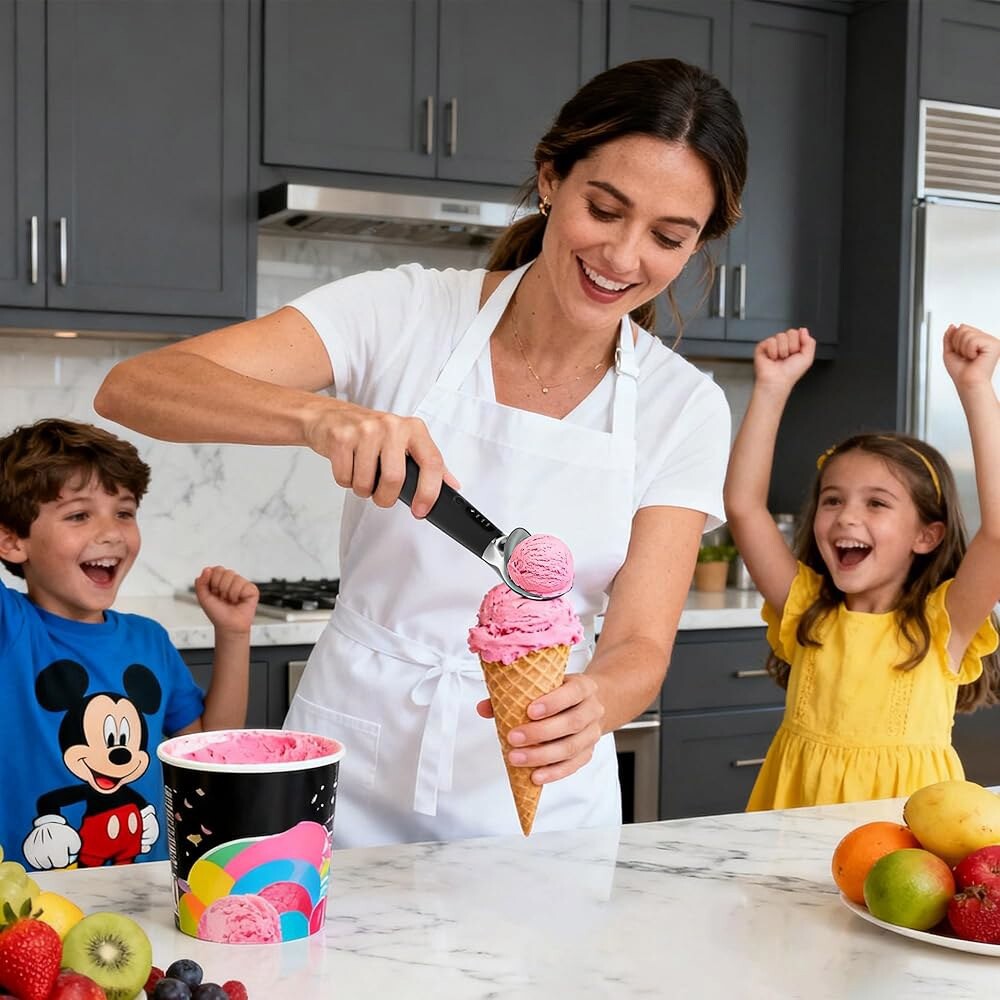 [해외] 전기 가열 아이스크림 스쿱 급속 스쿱 3단계(120 F 락-하드 TYPEC-C 및 이지 140 F 클린 블랙 160 F)