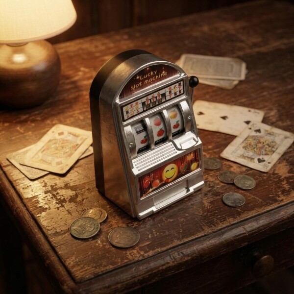 살림덕후 슬롯 게임기 룰렛 복불복게임 기념품 장식 소품 골드 1개