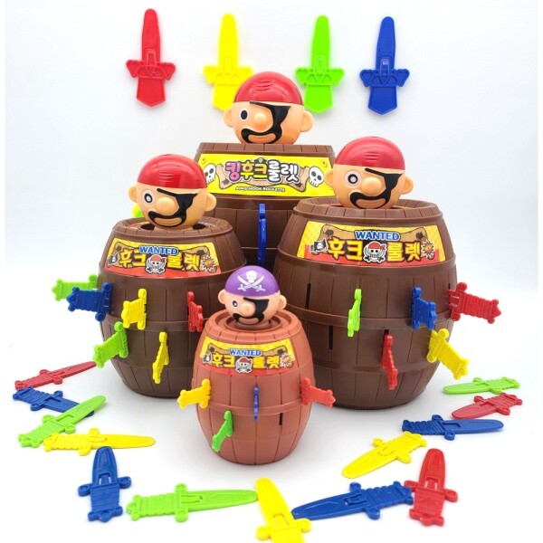 무료배송 해적룰렛 후크선장 왕 특대형 대형 중형 소형 미니 어린이집 통아저씨 복불복 선택3 :