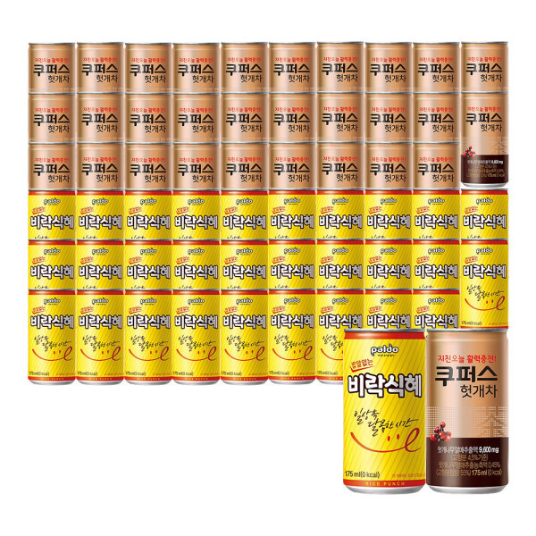 [오늘출발] 팔도 밥알없는 비락식혜 175ml x 30캔 + 쿠퍼스 헛개차 175ml x 30캔