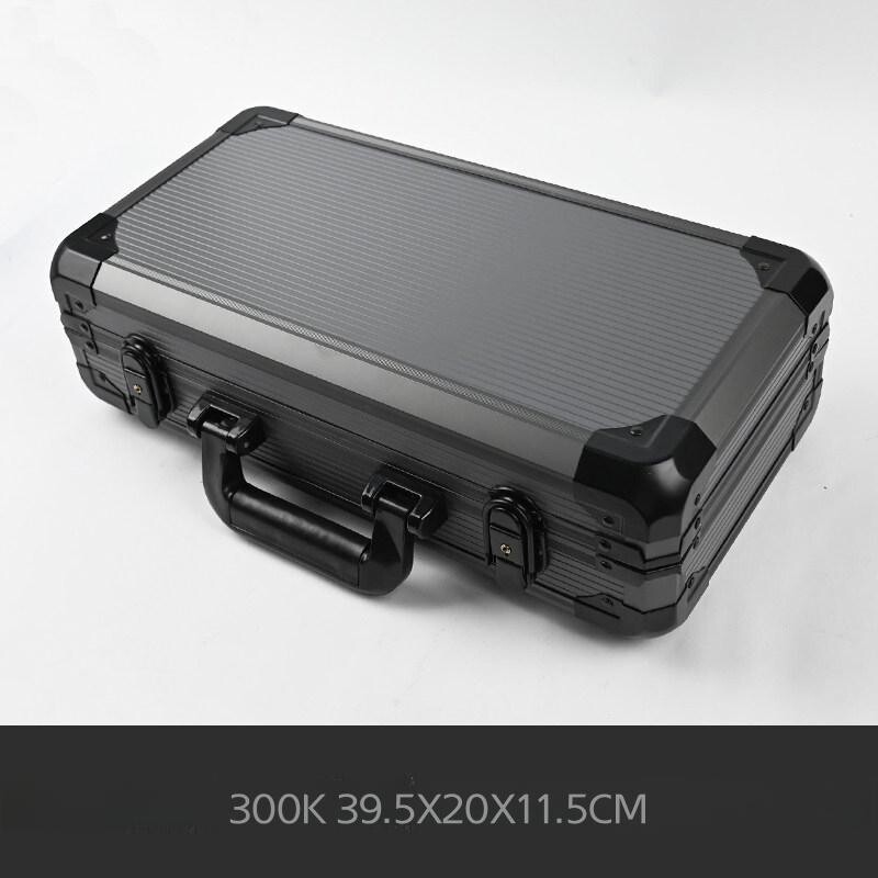 [해외] 포커칩케이스 휴대용 알루미늄 카지노 주사위 게임 300야드 K자형 검정색 둥근 모서리 휴대용 보관함