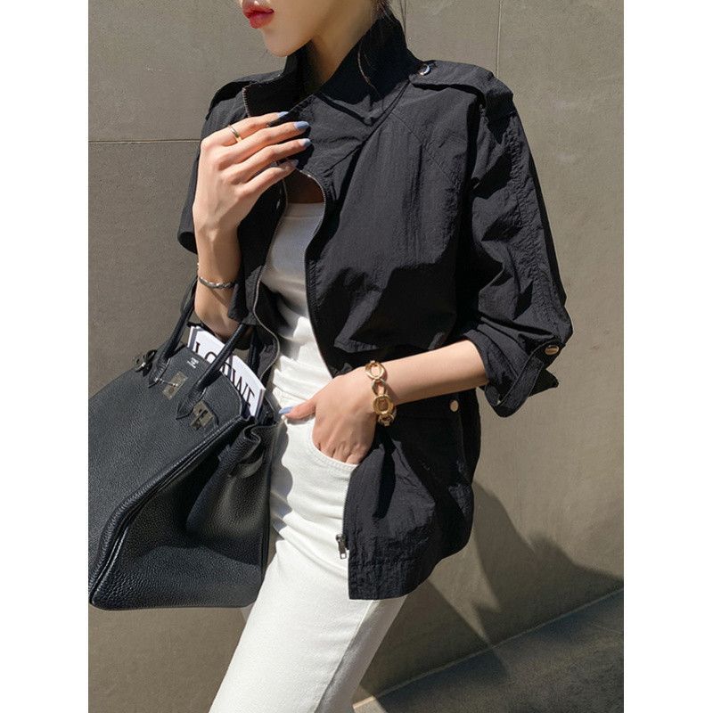 [해외] 심쿵 여성 점퍼 동대문 봄옷 얇은 캐주얼 코트 래시가드 OP1