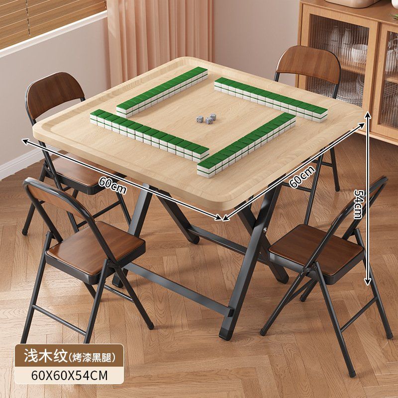 [해외] 마작 식탁 테이블 홀덤 휴대용 바카라 접이식 포인더 라이트우드 60x60x54 접이식