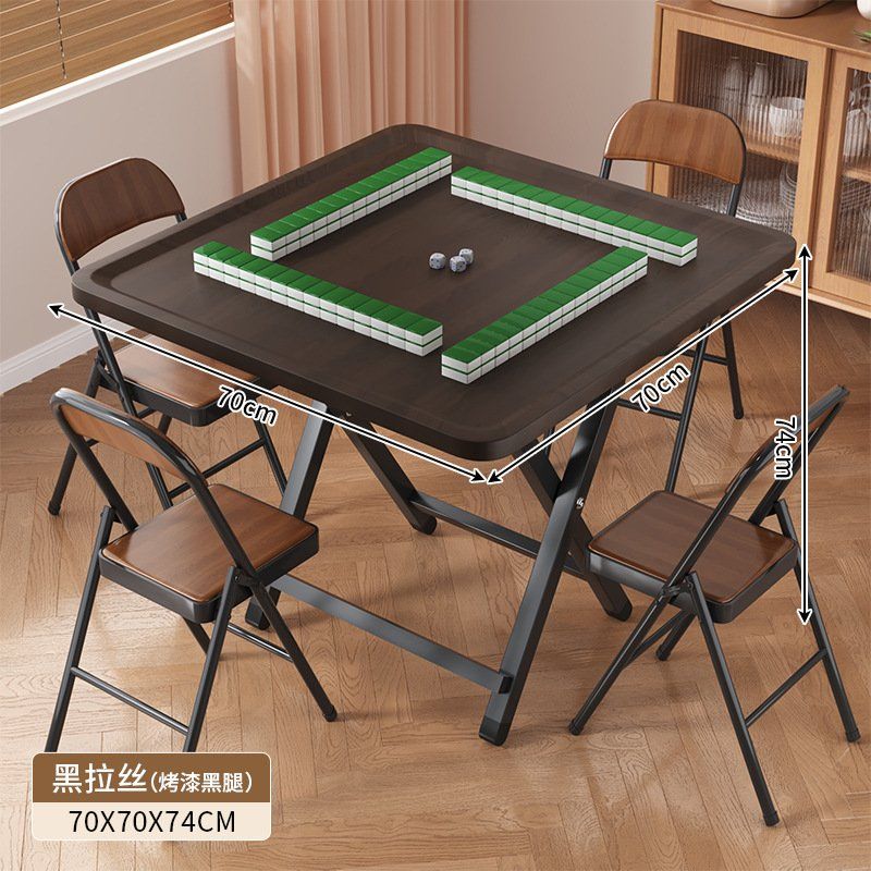 [해외] 마작 식탁 테이블 홀덤 휴대용 바카라 접이식 포클로저 블랙 70x70x74 접이식