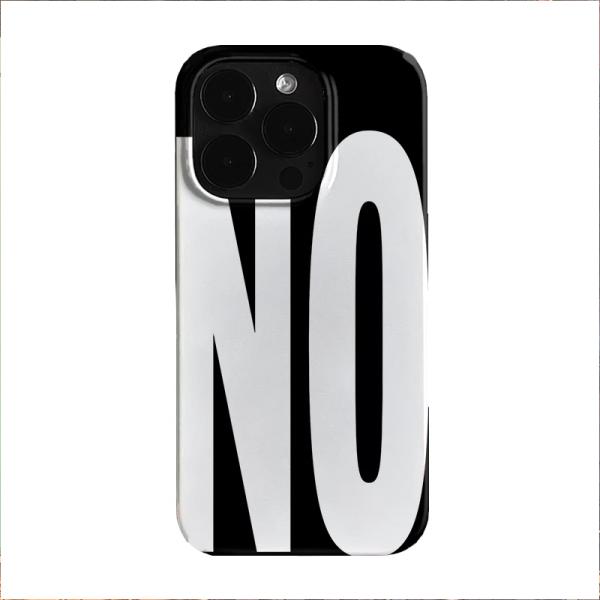 NO 및 YES 맞춤형 아트 흑백 문자 전화 케이스 IPhone 16 15 14 13 12 11 Pro Max X XS XR 7 8 Plus 커버
