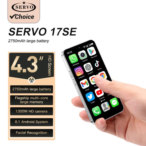 [오늘출발] SERVO 17SE  스마트폰 16GB 안드로이드 8.1 와이파이 듀얼 SIM 대기 플레이 스토어 4G LTE 4.3리틀 핸드폰