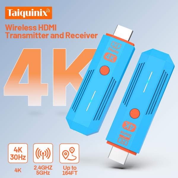 [오늘출발] 타이퀴닉스 4K 출력 무선 HDMI 송수기 플러그 앤 플레이 PC/노트북/카메라/HDTV/프로젝터용 익스텐더