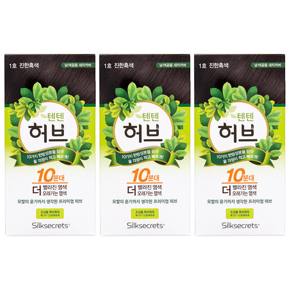 옻안타는 텐텐 허브 한방 염색약 3개  빠른허브