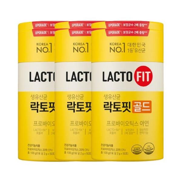 락토핏 셀러허브 식품 종근당건강 락토핏 생유산균 골드 업그레이드 2g 50포 6개