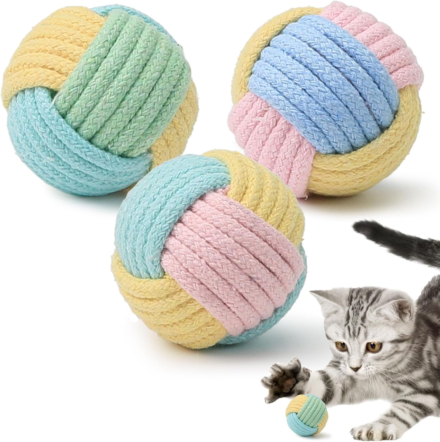 [오늘출발] 메오아로마 고양이 장난감 공 안에 벨이 들어 있는 실내 고양이와 고양이를