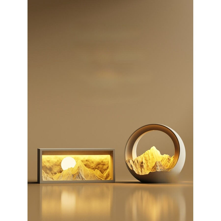 [해외] 행운의빛 비광리 일조금산 3D 산맥 무드등 아로마 디퓨저 신혼 선물