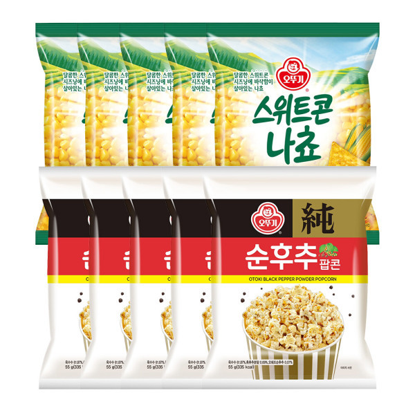 [오늘출발] 오뚜기 순후추팝콘 5개 + 스위트콘나쵸 5개 (총 10개)