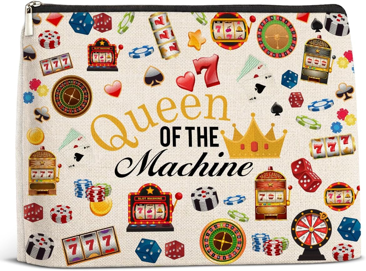 [오늘출발] 여성용 메이크업 가방 슬롯 머신 도박 선물 퀸 오브 더 카지노 화장품