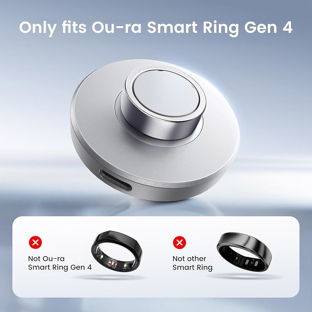 [해외] [호환] 스마트 링 4세대 충전기와 호환 - 사이즈 8 - 고속 충전 도크 USB C 충전기 블록 및 USB-C 케이블 | 스마트