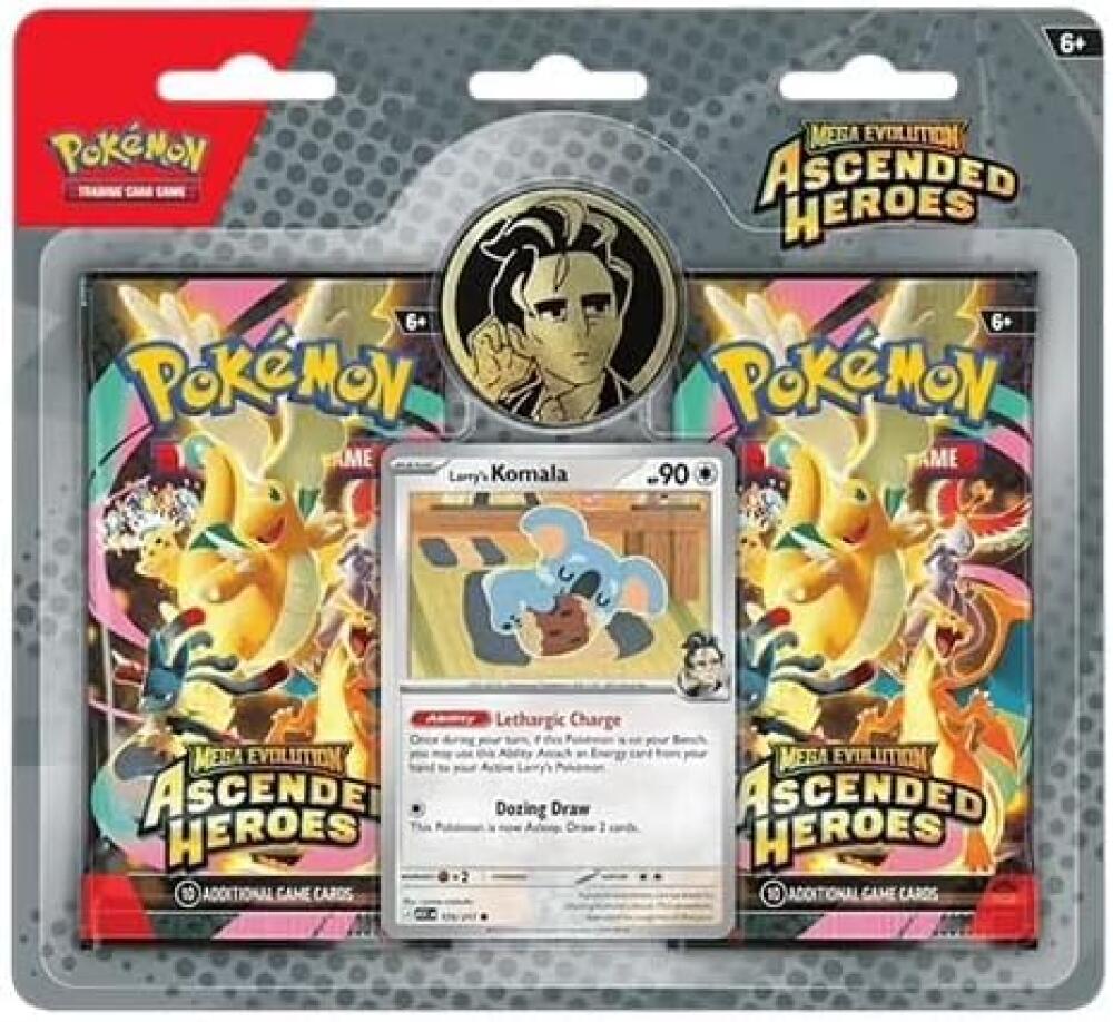 포켓몬 TCG 트레이딩 카드 게임 메가 에볼루션 어센드 히어로즈 2팩 프로모션 카드 1개 및 코인 1개(래리
