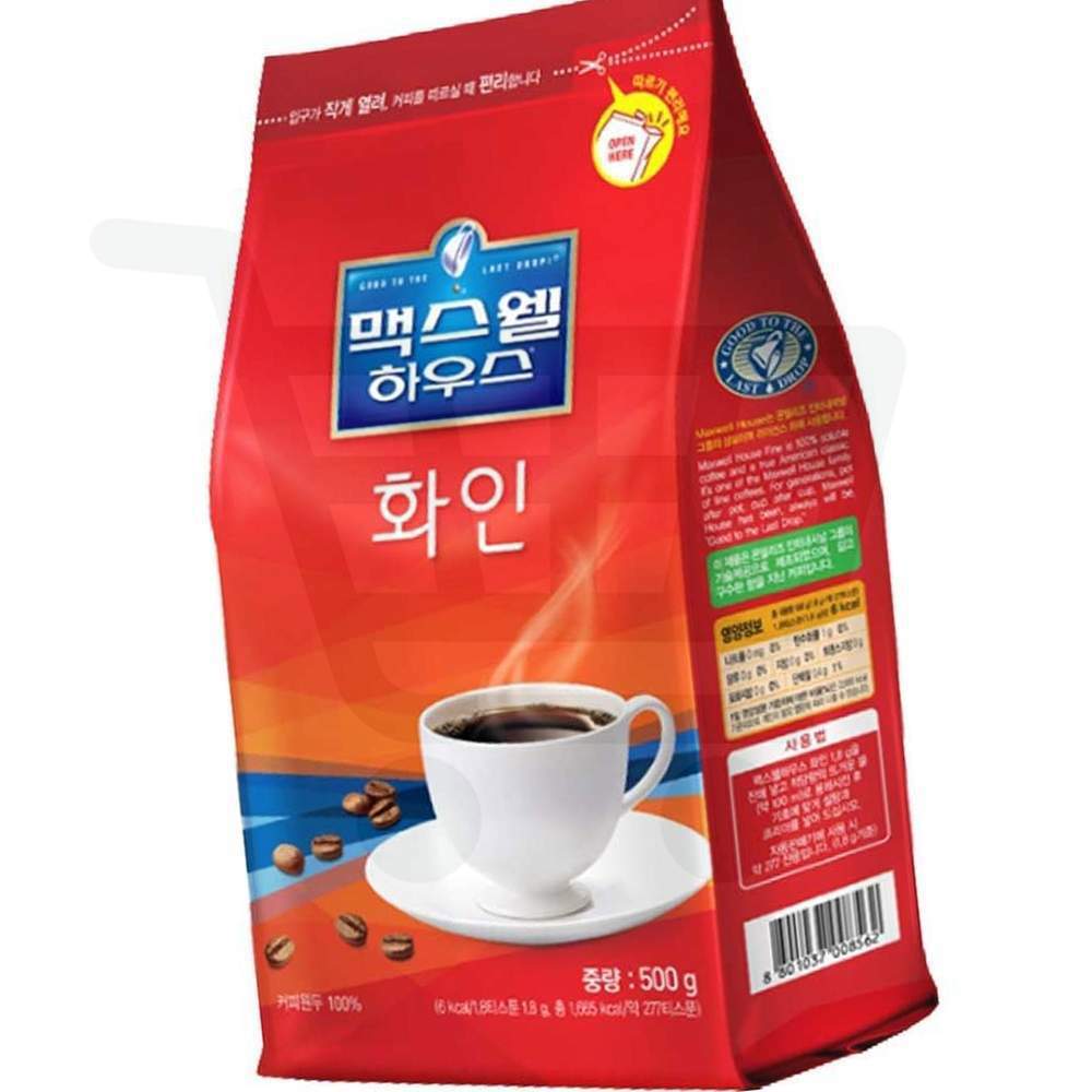 [동서식품][오늘출발] 맥스웰하우스 맥스웰하우스 화인 500G 맥스웰하우스 화인 리필 분말 용 회사 커피 탕비실 음료 차 다과 사무실