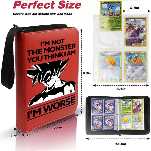 [해외] 드래곤볼 손오공 에네르기파 스테츄400pcs 드래곤 볼 앨범 애니메이션 수집품 북 바인더 슬롯 게임 지퍼 선