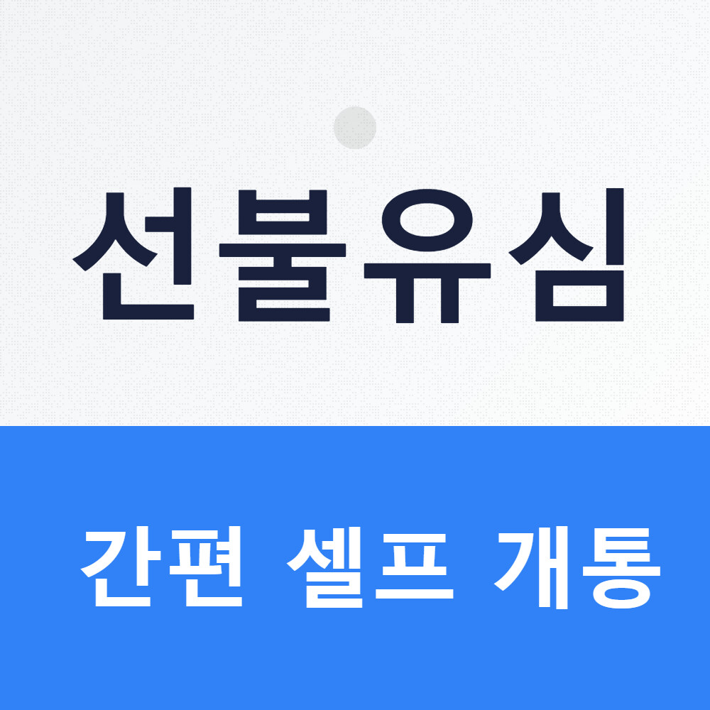 [오늘출발] 선불유심 통신연체자 편의점 셀프 SK KT LG 선불폰 개통 데이터 무제한 요금제 유심칩