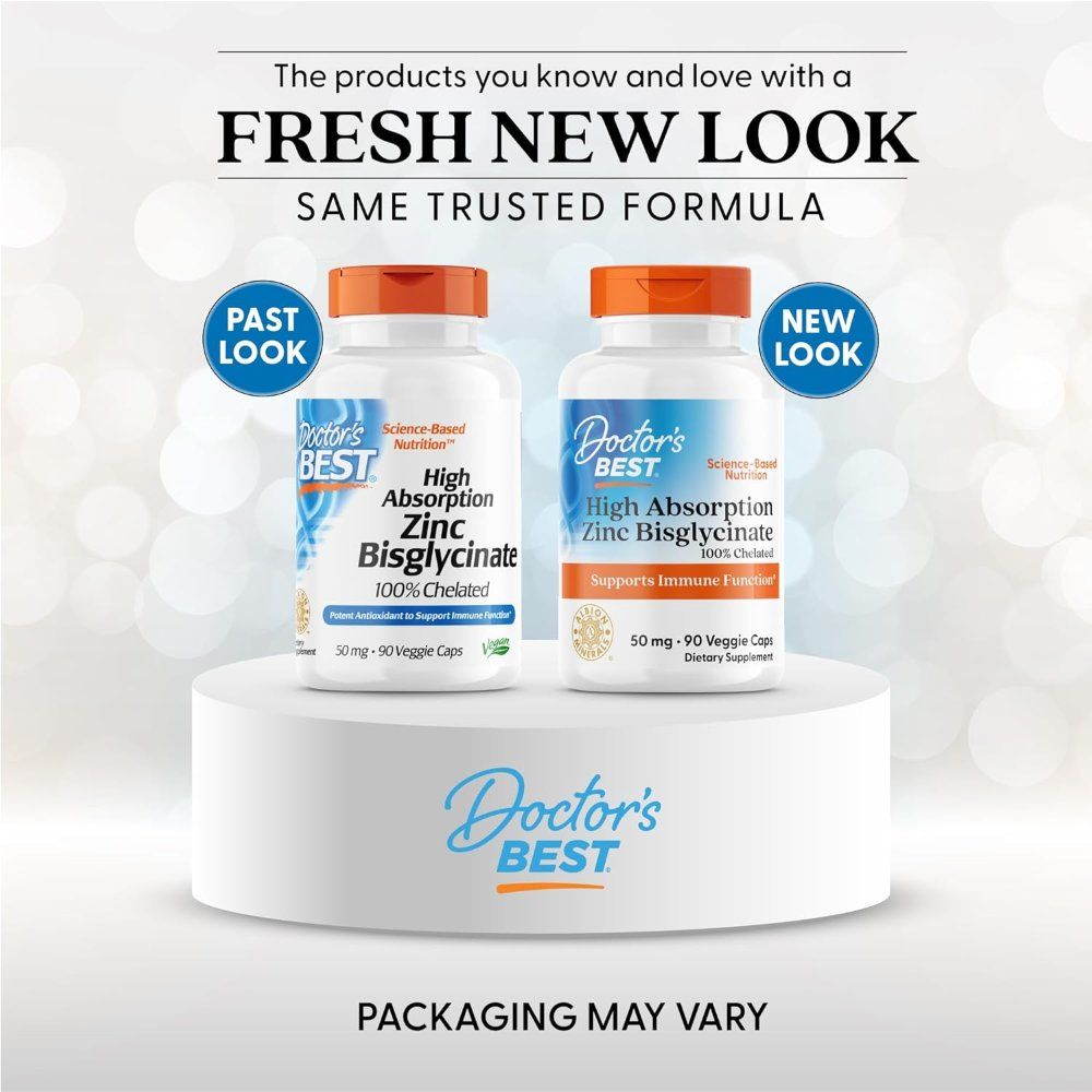 Doctors Best 흡수 아연 비스글리시네이트 50mg 고포유 90 카운터