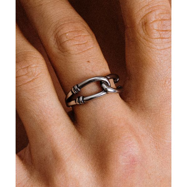 매장정품 SCALETTOBLACK BAT404 surgical steelKnot connection point Ring