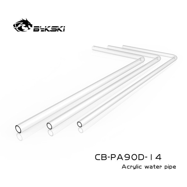 [오늘출발] [해외] Bykski CB-PA90D-14 PC 수냉 벤딩 하드 튜브 아크릴 사전 90도 OD12/14/16mm 50x20cm 투명 파이프