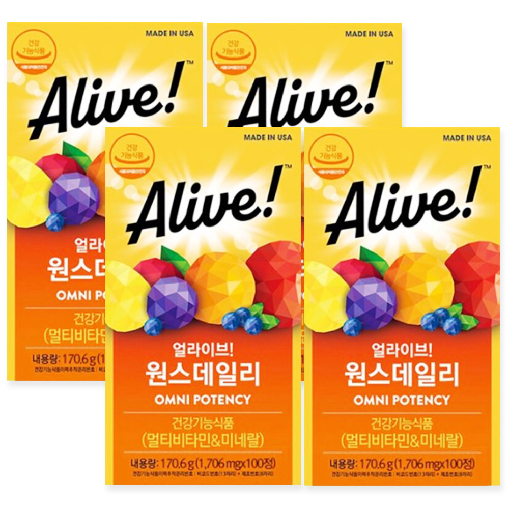 얼라이브 얼라이브 원스데일리 멀티비타민 100정 4개