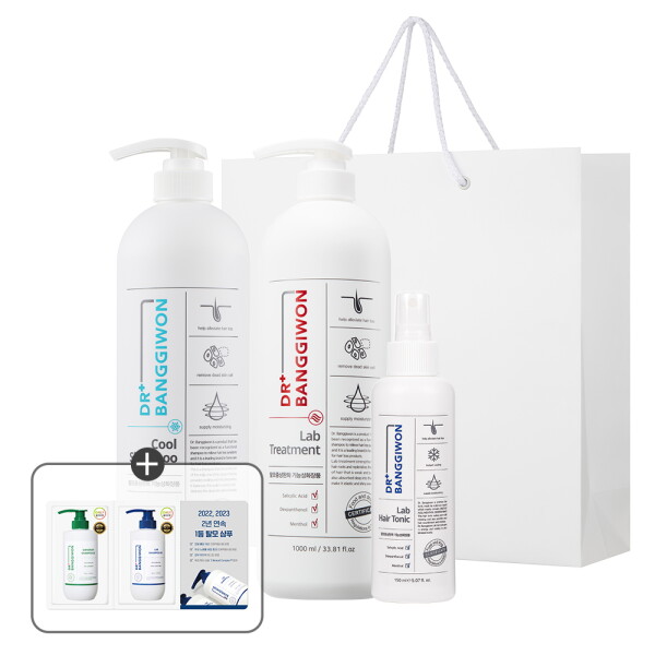 닥터방기원   쇼핑백증정   쿨 탈모샴푸 1L + 랩 트리트먼트 1L+토닉 150ml