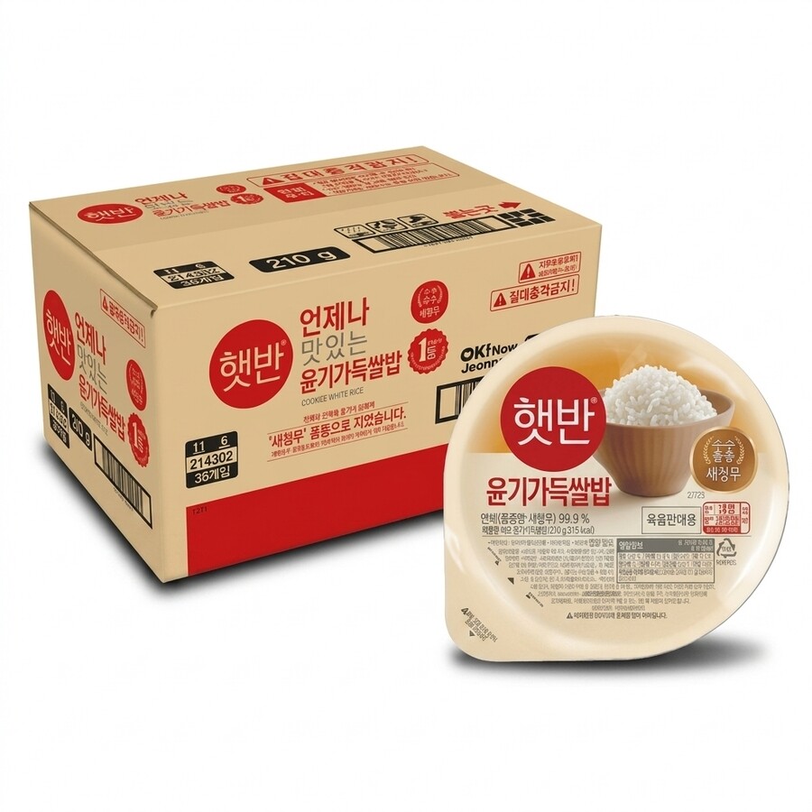 햇반 백미 윤기가득쌀밥 210g 36개  210g 36개