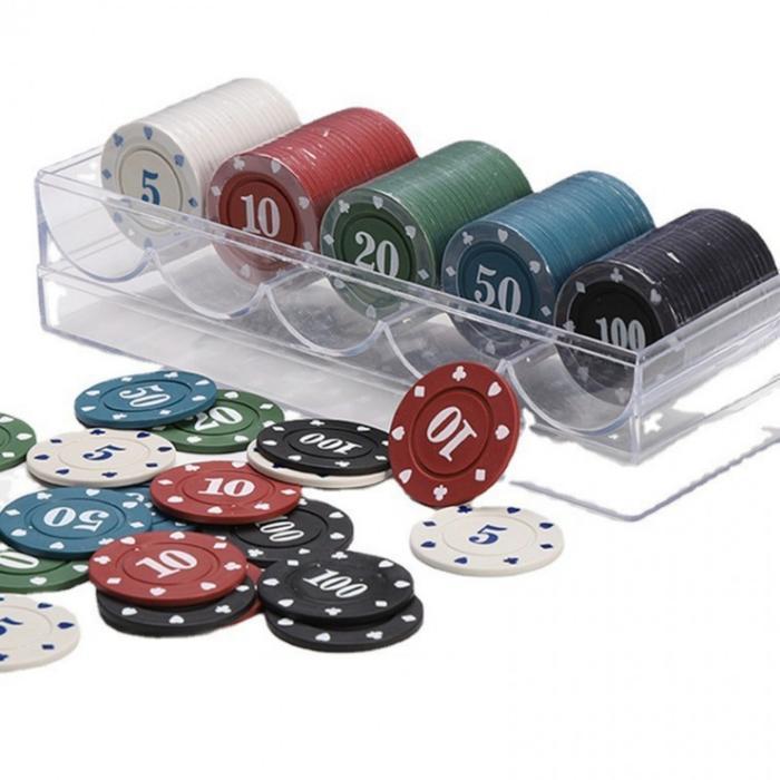 [와이에스메딕스]퓨어 잔솔 포커칩 100P 세트 트럼프 카드 홀덤칩 카지노