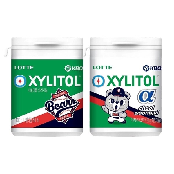 KBO X 자일리톨 2종 오리지널 100g x2+알파 86g x2 (두산 베어스)