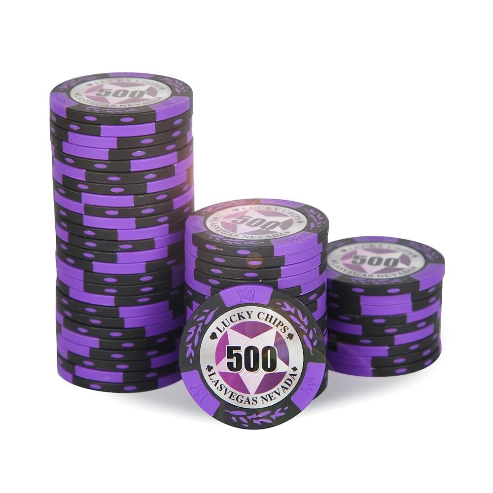 [오늘출발] [해외] 오리엔게어 포커 칩 프로페셔널 50개의 14그램 명확한 카드 액면가 컴포지트와 카지노