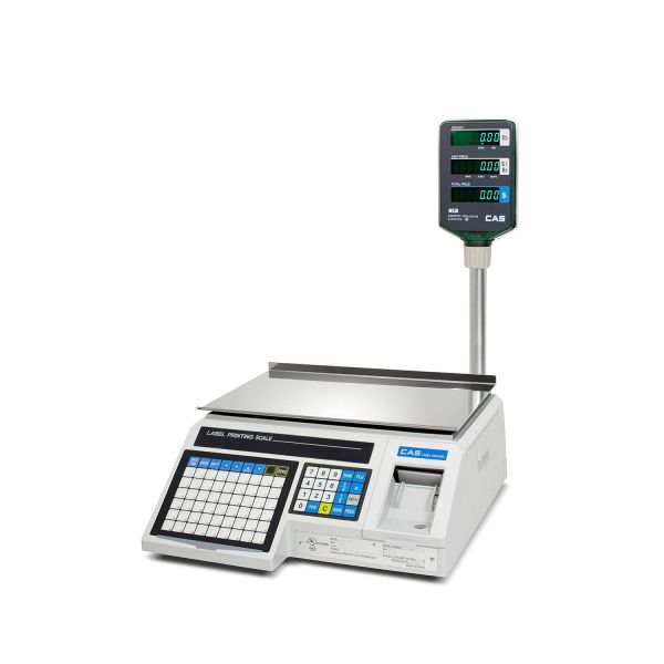 [해외] 전자 저울 커피 업소용 주방 라벨 프린터 및 폴이 있는 CAS LP-1000NP 스케일 - 합법적인 거래를 위한 30lb