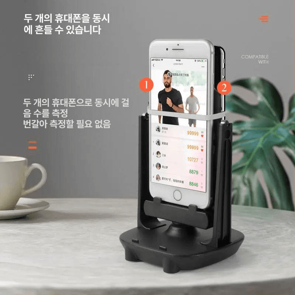 [해외] 돈버는만보기 자동걷기 앱테크 만보기기계 손목 밴드형-블랙