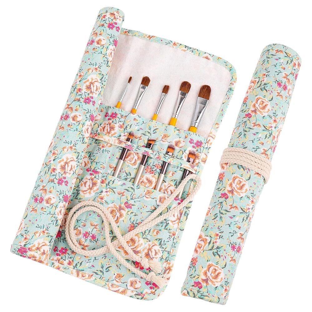 [오늘출발] 프라멘디노 20 브러시 정리함 페인트 슬롯 홀더 롤업 아티스트 보관 캔버스 케이스